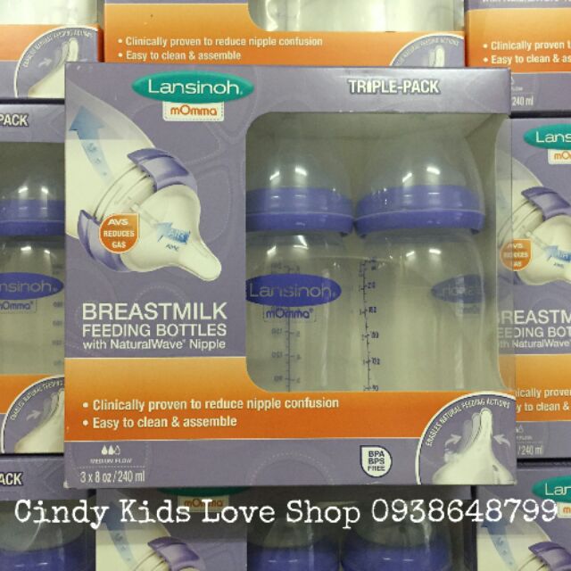 Bình Sữa Lansioh Momma 240ml núm M