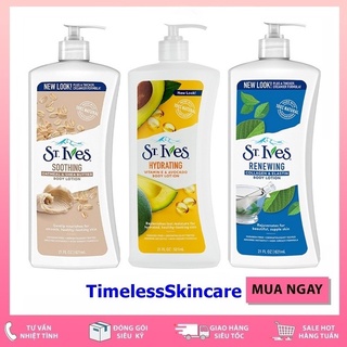 Sữa dưỡng thể St.Ives Yến Mạch và Bơ/ Vitamin E và Bơ/ Collagen 621ml