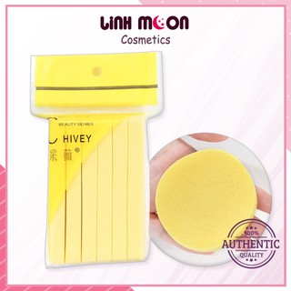 Bông nở tẩy trang Chivey 12 miếng, Miếng mút rửa mặt bọt biển dạng nén