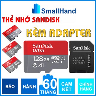 Dung lượng 128GB/64GB/32GB/16GB – Thẻ nhớ SanDisk Chính hãng – Bảo hành 5 năm – SanDisk Ultra MicroSD Class10 – Kèm Adap