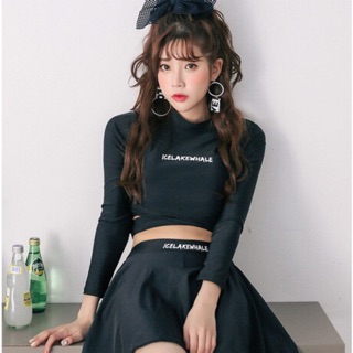 Đồ bơi nữ tay dài crop quần váy form kín đáo