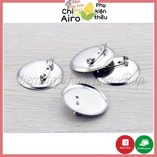 Phôi Pin Cài Áo Hình Tròn Võng, Hình Thoi Mạ Inox Không Gỉ