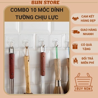 Móc dính tường giá nhà bếp phòng tắm trong suốt miếng dán treo tường cửa chắc chắn chịu lực gói 10c shop Bun Store