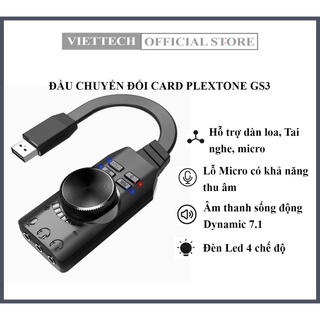 Đầu Chuyển Đổi Card Âm Thanh Ngoài Plextone GS3 Mark II Âm Thanh Vòm 7.1 CH Cho Máy Tính PC Chuyên Game - Chính Hãng