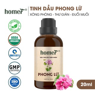 Tinh dầu Phong Lữ Homer - Geranium Essential Oil - Đạt chuẩn chất lượng kiểm định - Nhập khẩu Anh