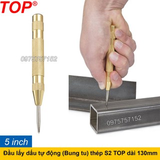 Đục lấy dấu tự động (Bung tu) thép S2 cao cấp dài 130mm TOP, dụng cụ phá kính thoát hiểm, dụng cụ định vị, đục lỗ tâm
