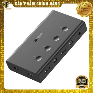 Bộ chuyển KVM Switch 4 vào 1 ra Ugreen 70439 chuẩn HDMI 2.0 hỗ trợ 4K/60Hz cao cấp - Hapustore