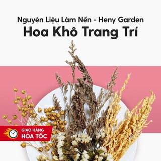Hoa Khô Trang Trí Nến Thơm, Sáp Thơm Handmade HENY GARDEN Túi Nhiều Loại