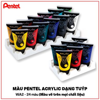 Set 6 &amp;12 Màu Acrylic Pentel - WA2 (Vẽ Trên Mọi Chất Liệu) [Hàng Chính Hãng]