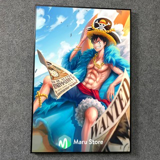 Tranh Luffy Trang Trí Tường, Với Tiền Truy Nã 1.5 Tỷ Beri, Bằng Vải Canvas