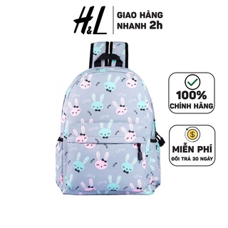 Balo Đi Học Thời Trang Vintage Họa Tiết Con Thỏ, Có Ngăn Đựng Laptop, Chất Liệu Chống Thấm Nước, Chống Ẩm Mốc