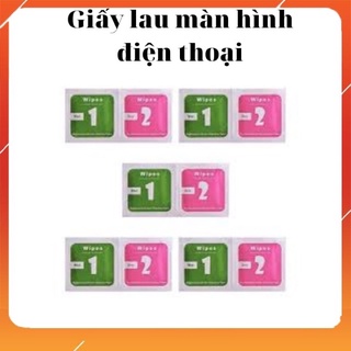 Giấy lau màn hình điện thoại tẩm cồn , vệ sinh thân máy , vỏ máy , có tác dụng diệt khuẩn 2 trong 1