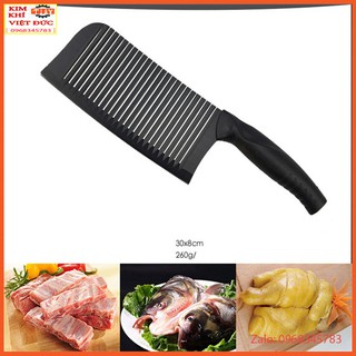 Dao Thái Thịt Lượn Sóng Chống Dính Màu Đen