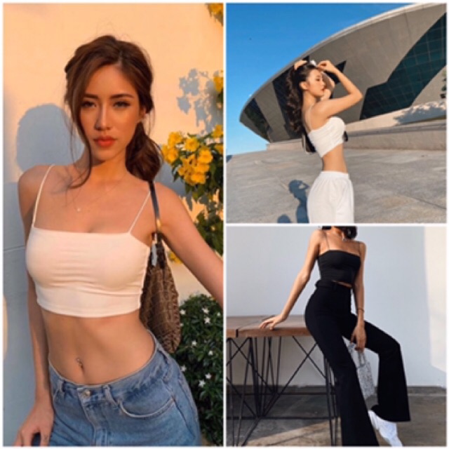 Áo croptop dây bún basic A75