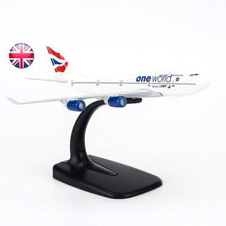 Mô hình máy bay One World British Airways Boeing B747 16cm Everfly