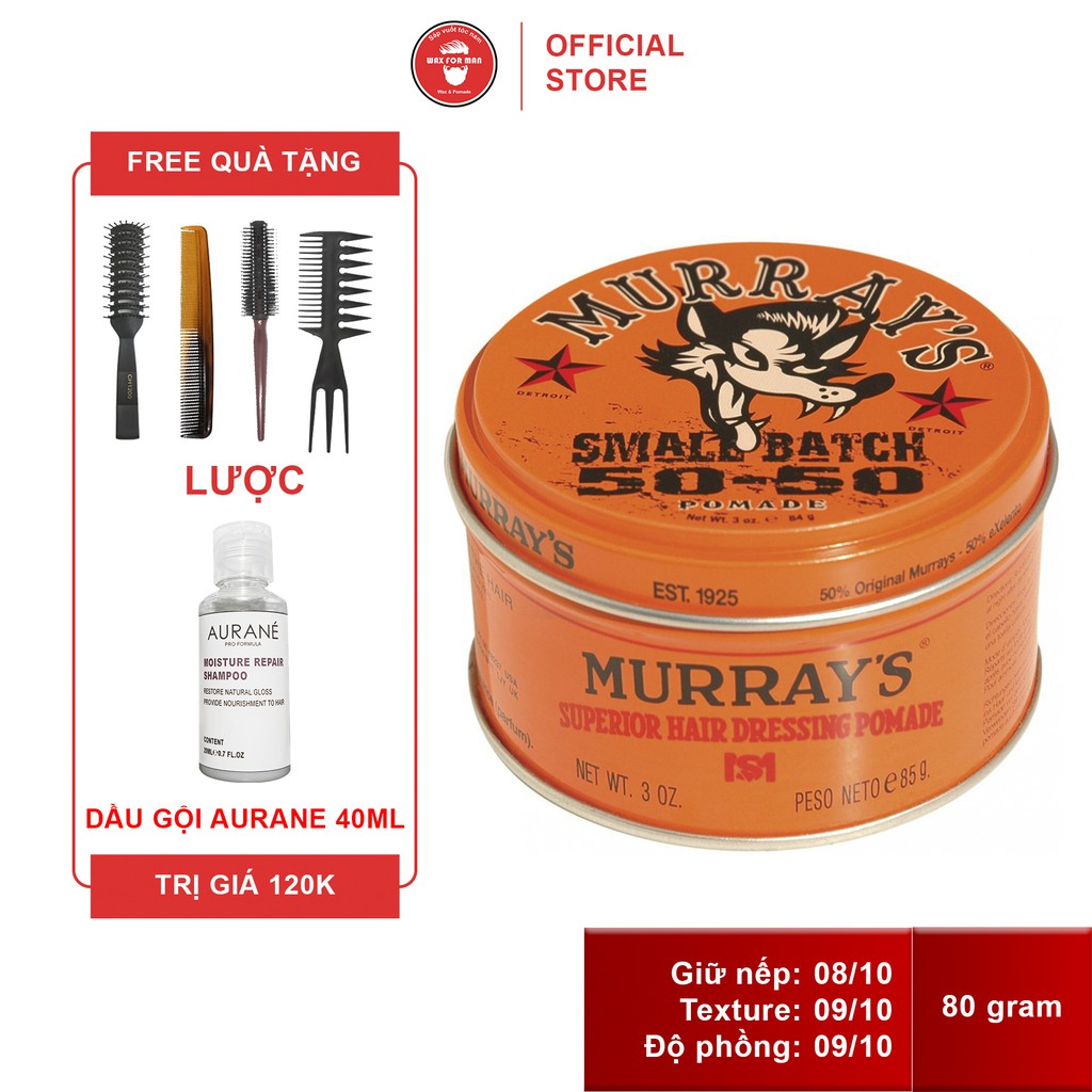 Sáp vuốt tóc Murray's Small Batch 50-50 Pomade