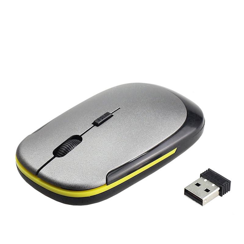 Chuột quang không dây mini siêu mỏng 2.4GHz có đầu thu USB không dây 1600DPI cho laptop