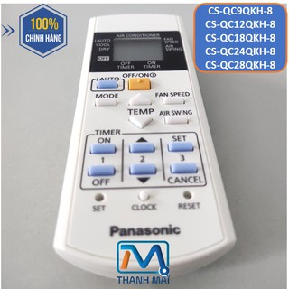 [REMOTE CHÍNH HÃNG] Điều Khiển Máy lạnh Panasonic QC9QKH-8//QC12QKH-8//QC18QKH-8//QC24QKH-8//QC28QKH-8