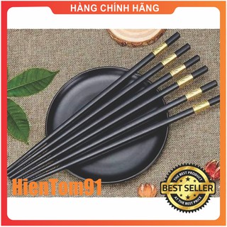 Bộ 10 đôi đũa khảm vàng kháng khuẩn phong cách Nhật Bản đẹp bắt mắt chống trơn trượt, chống cháy, chống ẩm mốc