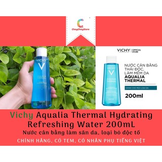 [TEM CTY] Nước cân bằng VICHY Aqualia Thermal Hydrating Refreshing Water 200 mL -  làm săn da, loại bỏ độc tố