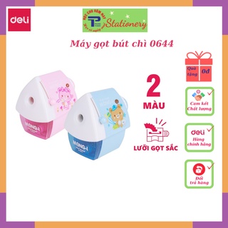Gọt chì quay tay hình ngôi nhà Deli - màu hồng, xanh - 1 cái E0644