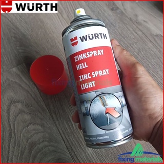 Chai xịt mạ kẽm chống gỉ sét chuyên dụng cao cấp Wurth ZINC SPRAY-400ml (SX tại Đức, 96.5% kẽm)