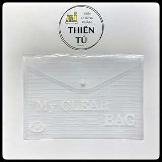 Bìa Nút F4 My Clear, Bìa sơ mi nút khổ lớn đựng nhiều hồ sơ (Xấp 12 cái)