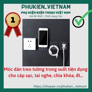 Móc dán tường treo củ sạc - cáp sạc - tai nghe và các vận dụng gia đình