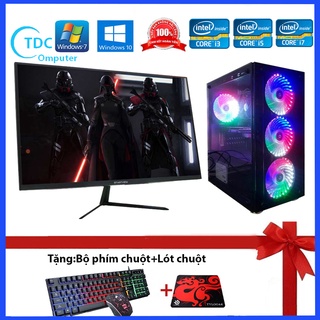 Bộ máy tính để bàn PC Gaming + Màn hình 22inch FULL viền cấu hình core i7, i5, i3 Ram 16GB SSD 240GB chiến game tốt