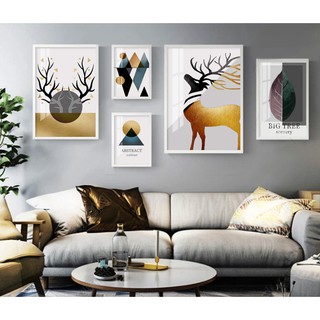 Bộ 5 tranh HIỆN ĐẠI treo tường style Scandinavian
