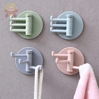 Móc treo dán tường chịu lực 3 chân bằng nhựa hình tròn để đồ nhà bếp phòng tắm