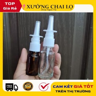 [GIÁ RẺ NHẤT] Chai xịt mũi thẳng Thủy tinh 5ml,10ml,15ml, 20ml,30ml,50ml đựng dung dịch xịt mũi, xoang, họng .