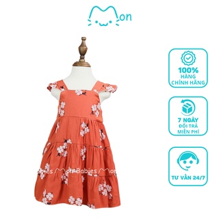 Đầm cho bé gái dáng xoè đũi 1-6 tuổi họa tiết hoa MonBabies DX51 - Váy cho bé gái thời trang trẻ em