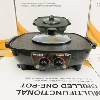 [Sỉ số lượng] Nồi lẩu nướng - Nồi lẩu nướng 2 mâm nhiệt Nineshield PC-8007 có 2 nút chỉnh nhiệt độc lập cao cấp