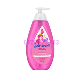Dầu gội cho bé gái Johnsons Baby Shiny Drops 500ml