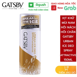 Xịt khử mùi nam ngăn hôi nách thơm chân Gatsby Urban Ice Deo Spray Attractive chai 150ml bình hương nước hoa thơm lâu