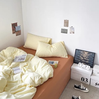 [Rẻ vô địch] [Giá hủy diệt] Chăn ga cotton notag Vàng Cam sét 4 món bo chun miễn phí