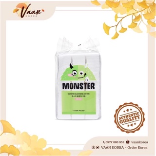 Bông tẩy trang Monster xanh 408 miếng E t u d e H o u s e