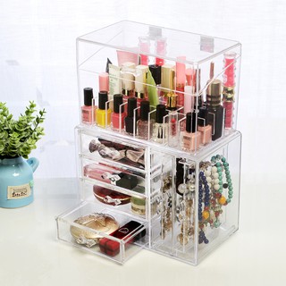 Tủ đựng son 24 ô có nắp + trang sức