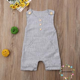 Bộ áo liền quần không tay vải cotton dễ thương dành cho bé sơ sinh