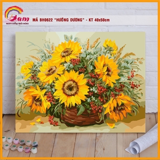 Tranh tự tô màu sơn dầu số hóahoa - Mã BH0622 Hoa hướng dương