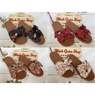 Dép lê chữ H hình chuột MK cute đính nơ MSP 2088