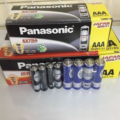 1 vĩ (4 cục ) pin Panasonic,  2A, 3A.