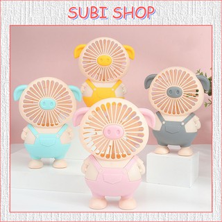 Quạt Mini Tích Điện Hình Heo (Ngộ Nghĩnh Dễ Thương)