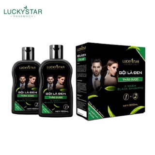 Gội Là Đen Cao Cấp Thảo Dược Lucky Star bộ 2 chai x 100ml