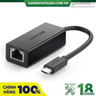 USB 2.0 chuẩn C to Lan 10/100 Mbps Ethernet Adapter 30287 Chính hãng Ugreen