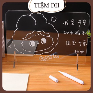 Bảng Nhựa Acrylic Trong Suốt MiNi Viết Bút Trắng, Bảng Đặt Bàn Dùng Viết Ghi Chú Note Tiện Lợi Trang Trí Góc Học Tập