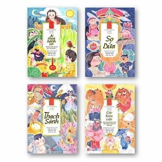 Sách - Cổ tích Việt Nam - Vietnamese fairy tales (4 cuốn) (Thạch Sanh + Sọ Dừa + Cóc kiện trời + Ai mua hành tôi)