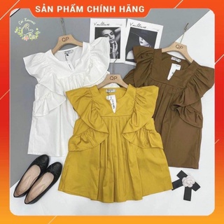Áo bầu đẹp giá rẻ thiết kế dập ly thời trang, tay áo bèo cách điệu phù hợp cho mẹ bầu mặc nhà, đi chơi