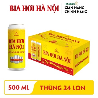 [MUA CÀNG NHIỀU CÀNG RẺ] Thùng 24 lon bia hơi Hà Nội 500ml.